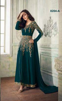 Aashirwad Creation Anaya 8204 Rama Blue color Real Georgette Embroidered Party Wear salwar suit