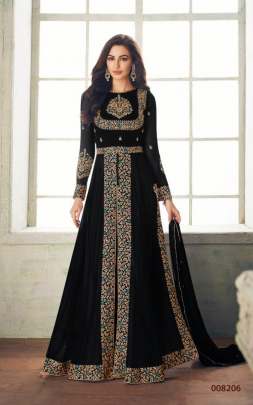 Aashirwad Creation Anaya 8206 Black color Real Georgette Embroidered Party Wear salwar suit