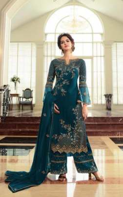 Fiona Navya Vol2 22831 Rama Blue color sarara Salwar Kameez Indian Woman Traditional Fashion