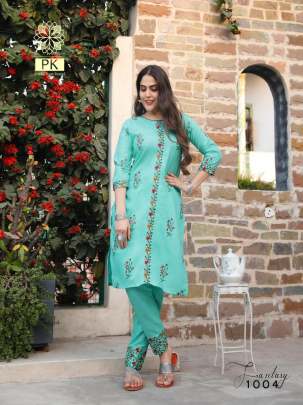  Heavy Cotton Print With Embroidery Work kURTI