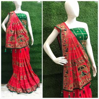 Red Comfortable Girls Wear The Traditional Wedding Gujarati Saree at Best  Price in Surat | Paridhi Creation