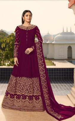 LT Fabrics Nitya 138 3803 Wine Color Designer Party Wear wedding wear embroidery salwar suit