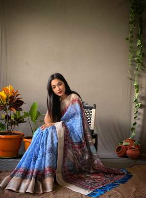 Linen Digital Printed Saree