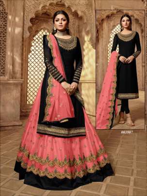  Lt Nitya 3907 Black To Pink  Color Designer Lehenga .