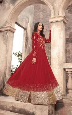 Maisha Maskeen Hit Design 5203 Red Colors Collection Designer Embroidered Party Wear suit