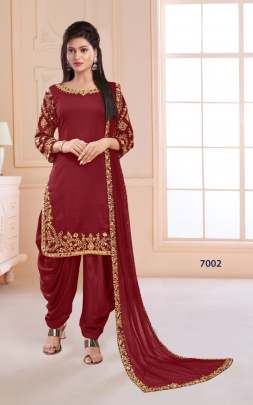 Patiyala Mirror 7002 Tapeta Silk Designer Wedding Wear Party wear maroon Color  Salwar Suit