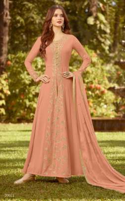 RAAZI VOL-7 BY RAMA FASHION 20021 ORANGE COLOR DESIGNER BRIDAL WEAR ANARKALI SUITS