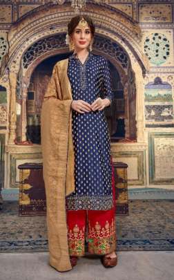 Sultana 8104 By Maisha Blue color banarasi jacard designer party wear salwar suit