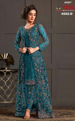 Vipul Fashion DCAT 54 Elliza 4592 Rama Blue Color Designer wedding Wear Party Wear Salwar Kameez