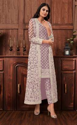 Vipul Fashion Dcat 52 Pristine Vipul Fashion 4574 Purple color Designer wedding wear salwar suit