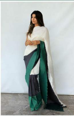 heavy  softy silk  with complete crush  saree