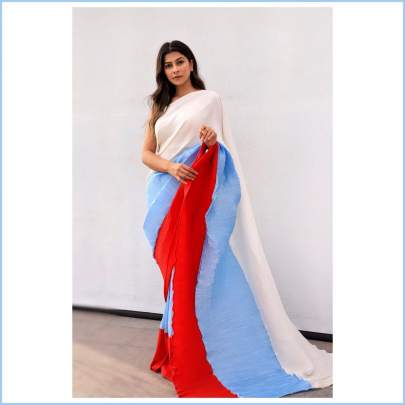 heavy  softy silk  with complete crush  saree